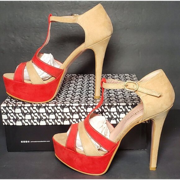 PRIMADONNA COLLECTION WOMEN EURO SIZE CAMEL/ORANGE 4.5 IN HEEL  08211 MI NEW - Picture 1 of 12